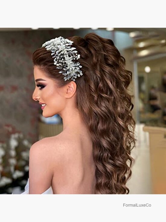 Pearl Bridal Headband, Rhinestone Wedding Headpiece Hair Accessory main image 5